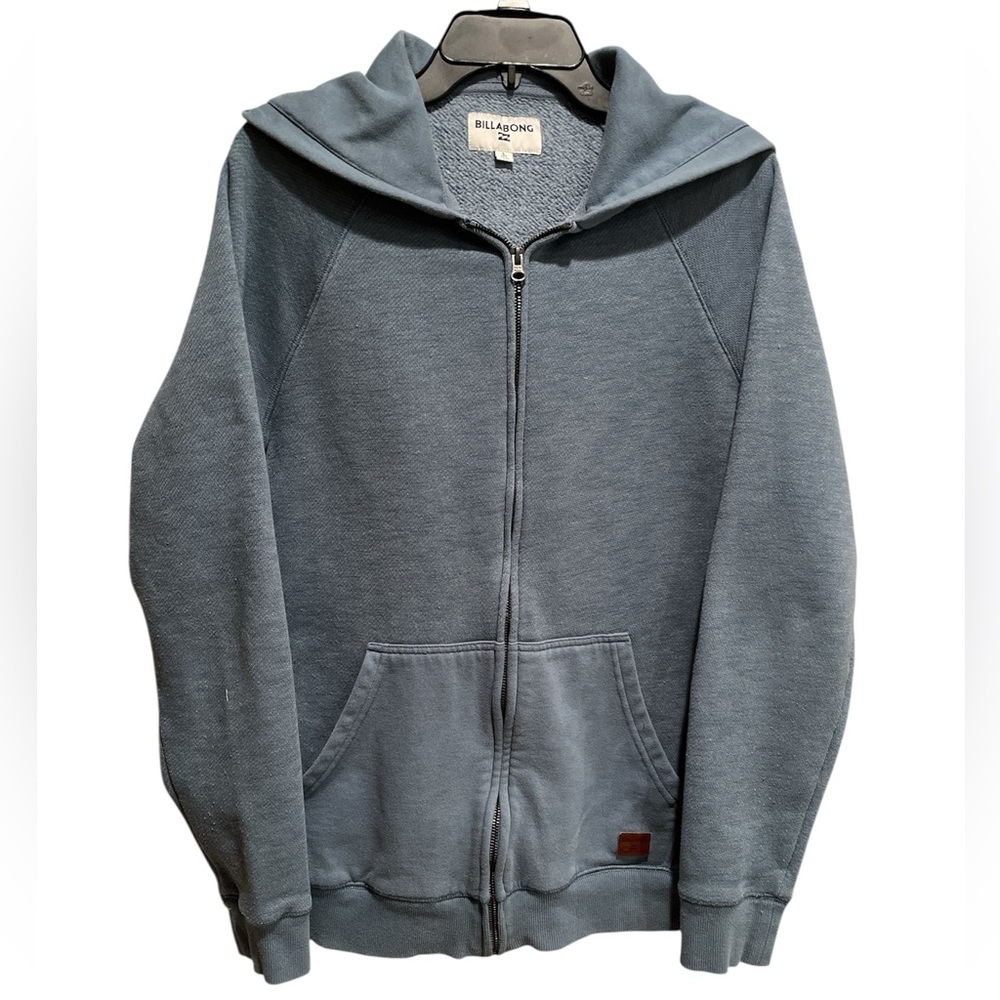 Billabong Classic Heather Blue Zip-Up Hoodie Large Y2K Surf Style
